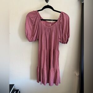 Jersey cotton tiered mini dress